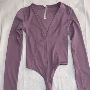 Free People Lavender Purple Long Sleeve Bodysuit
